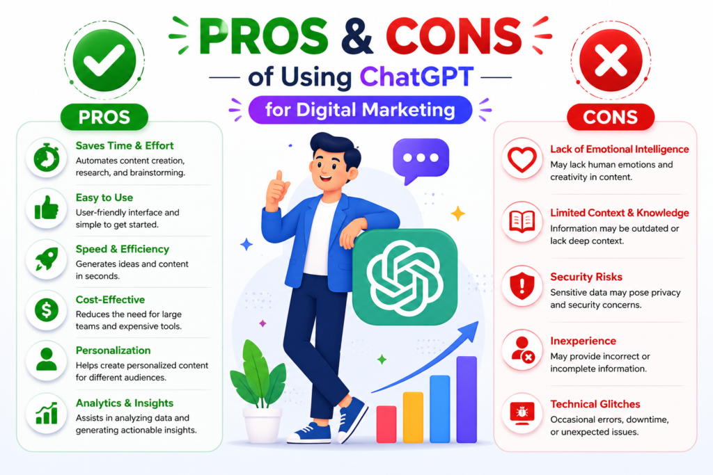 Pros and Cons of Using ChatGPT for Digital Marketing
